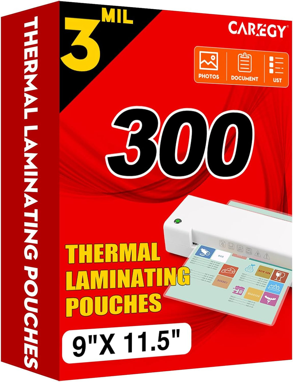 Thermal Laminating Pouches, 300 Pack Laminating Sheets, 3 Mil | 9 x 11.5 Inches Lamination Sheet Paper for Laminator