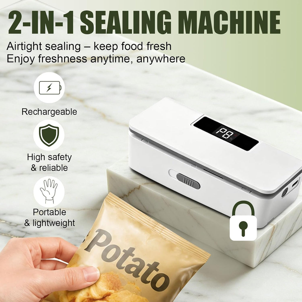 Mini Bag Sealer, 8 Gear Adjustable Bag Sealer for Plastic Bags