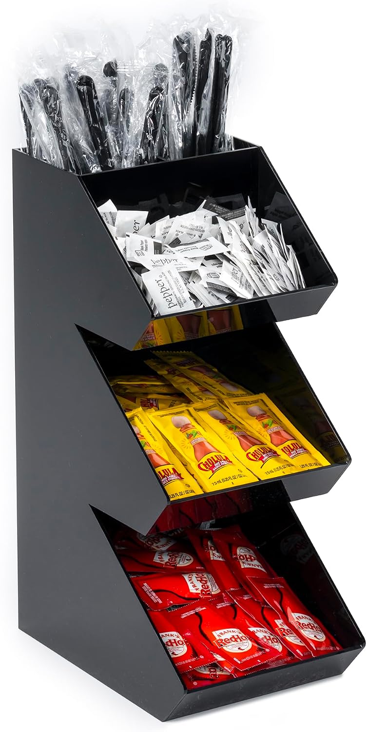 Condiment Holder Stand, 3 Tier Coffee Station Organizer
