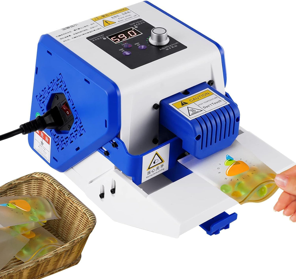 Automatic Continuous Band Sealer Machine with Digital Temperature & Speed Control - Plastic/PVC Bag Sealer for