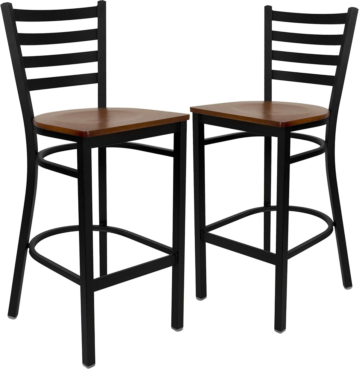 Hercules Ladder Back Restaurant Barstool, Cherry, 2-Pack