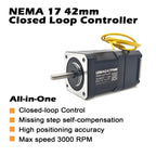 NEMA17 Integrated Closed Loop Stepper Motor,Pulse-Direction Control,Brake
