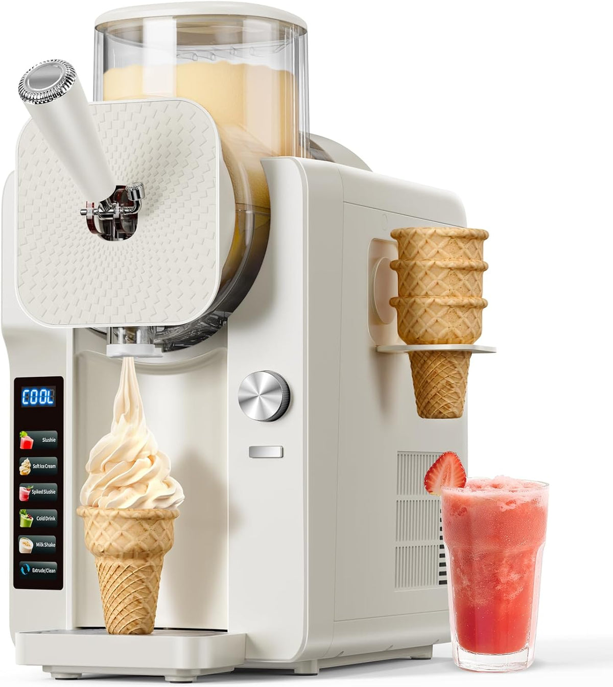 Slush Machine & Ice Cream Maker Machine 2-IN-1, for Smoothies, Margarita