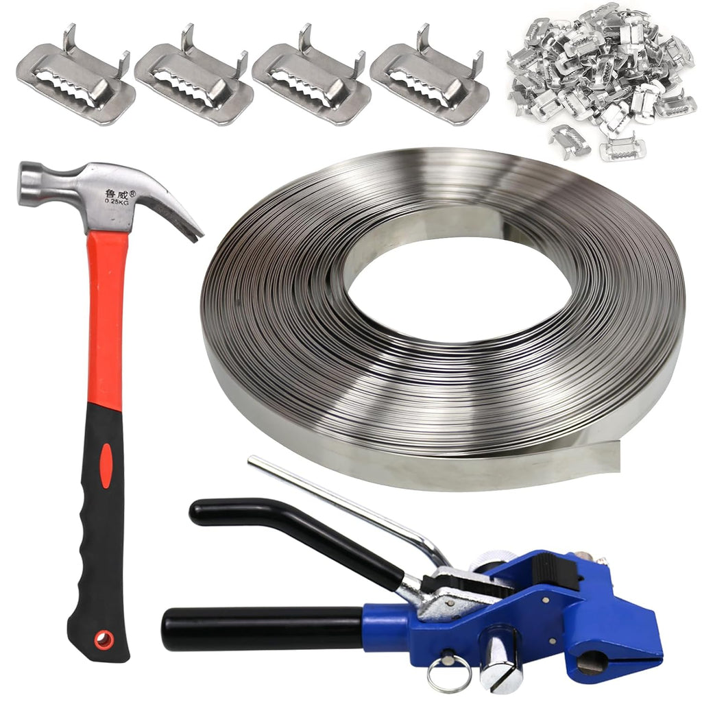 Strapping Banding Kit w/Ratchet Tensioner, 3/4" x100ft Coil