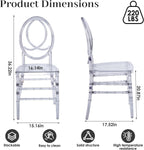 Clear Acrylic Chiavari Chairs, Modern Dining Chairs Set of 24, Accent Event Ghost Chairs for Wedding Party Event
