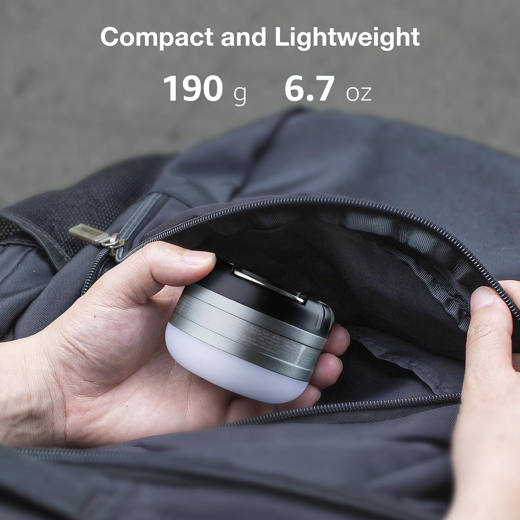 LE LED Camping Lantern Rechargeable, 410LM, 5 Light Modes, Power Bank, Waterproof, Mini Flashlight with Magnetic Base