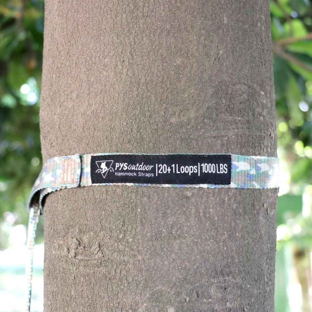 XL Hammock Straps - 12ft Camo Tree Straps, 12+1 Adjustable Loops, 2 Carabiners Included with 1000lbs Fit for Any