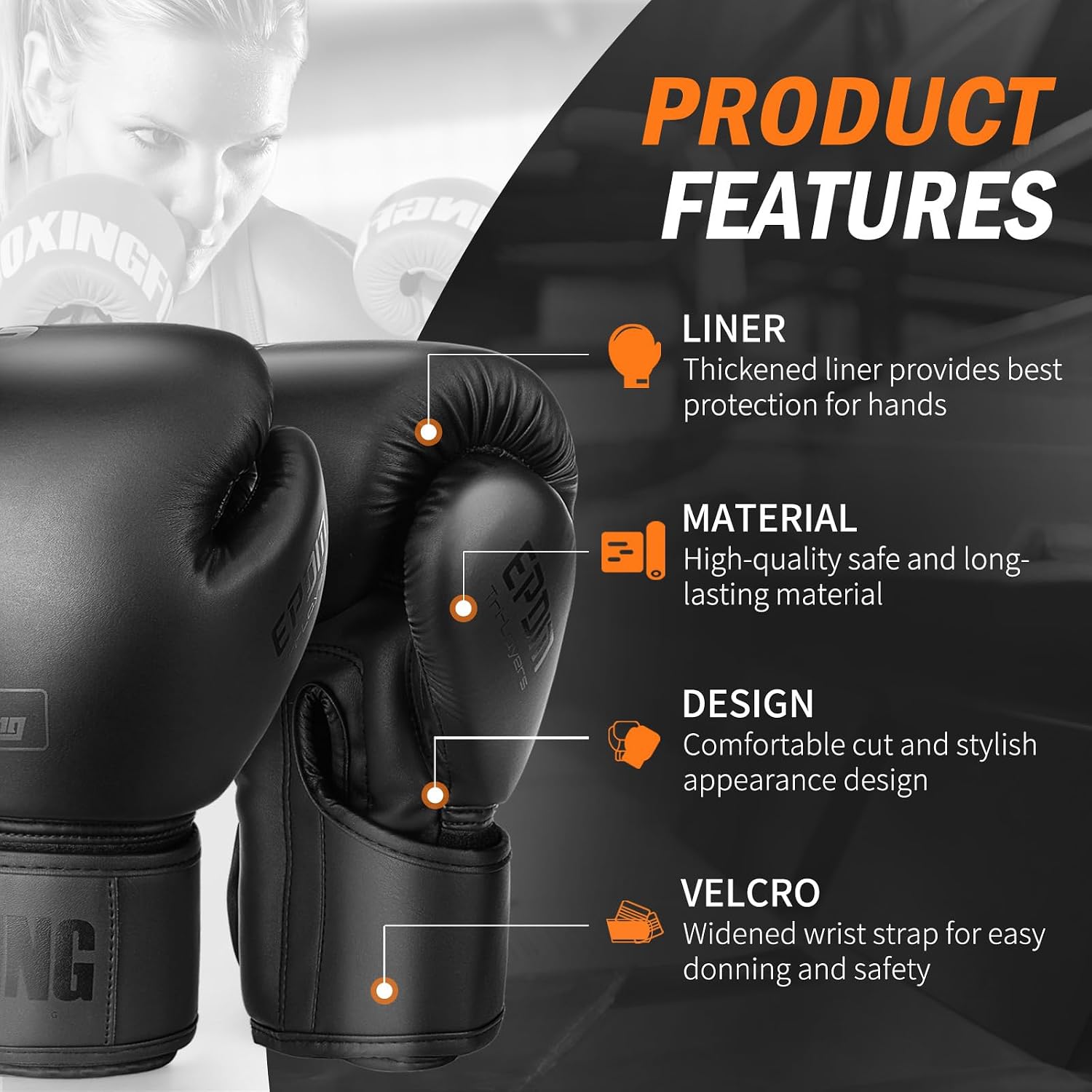 Boxing Gloves for Men Women Adults | Multi Layered Padding,Breathable Palm