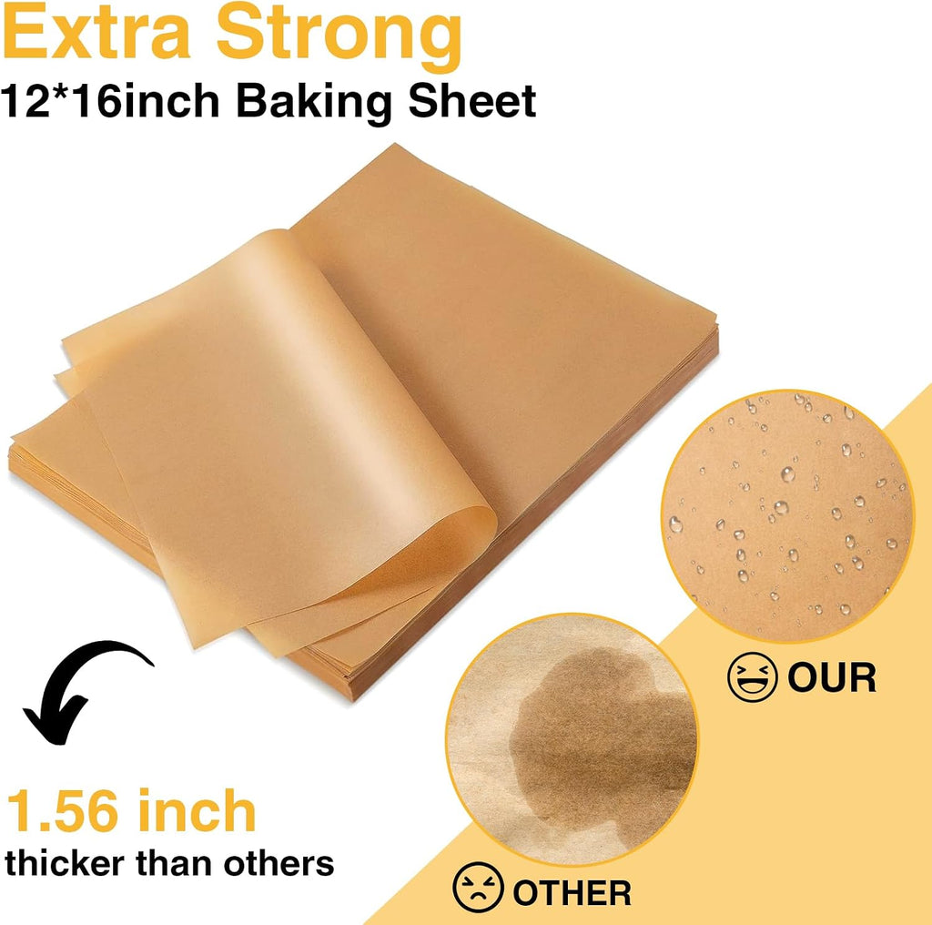 400 PCS Parchment Paper Sheets, 12 x 16 Inch Precut Baking Paper