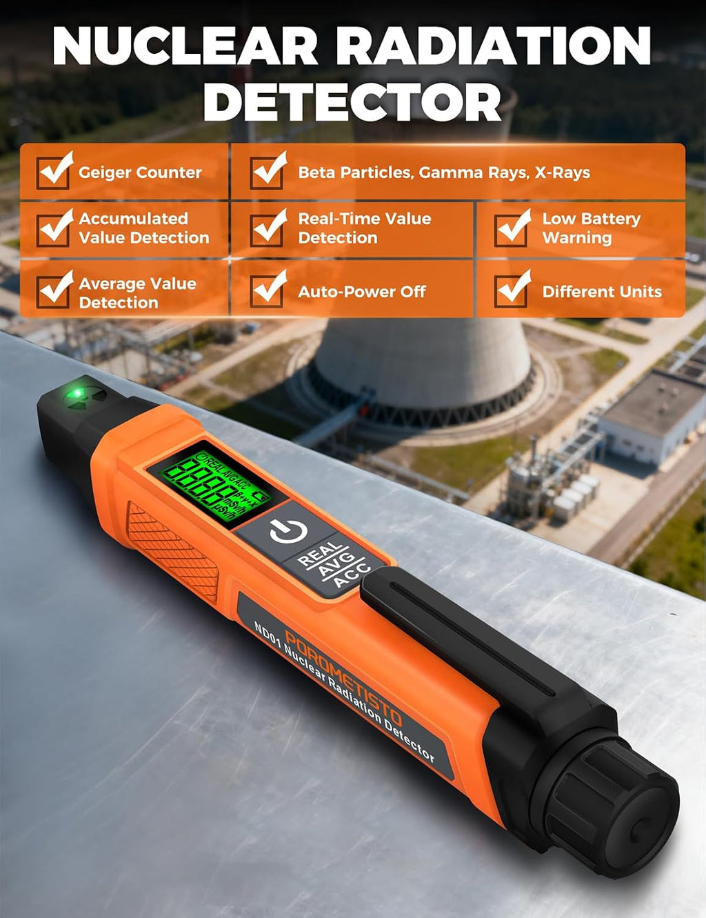 Geiger Counter Radiation Detector, Portable Radiation Detector | 3 Modes Detection For Beta Particles,Gamma