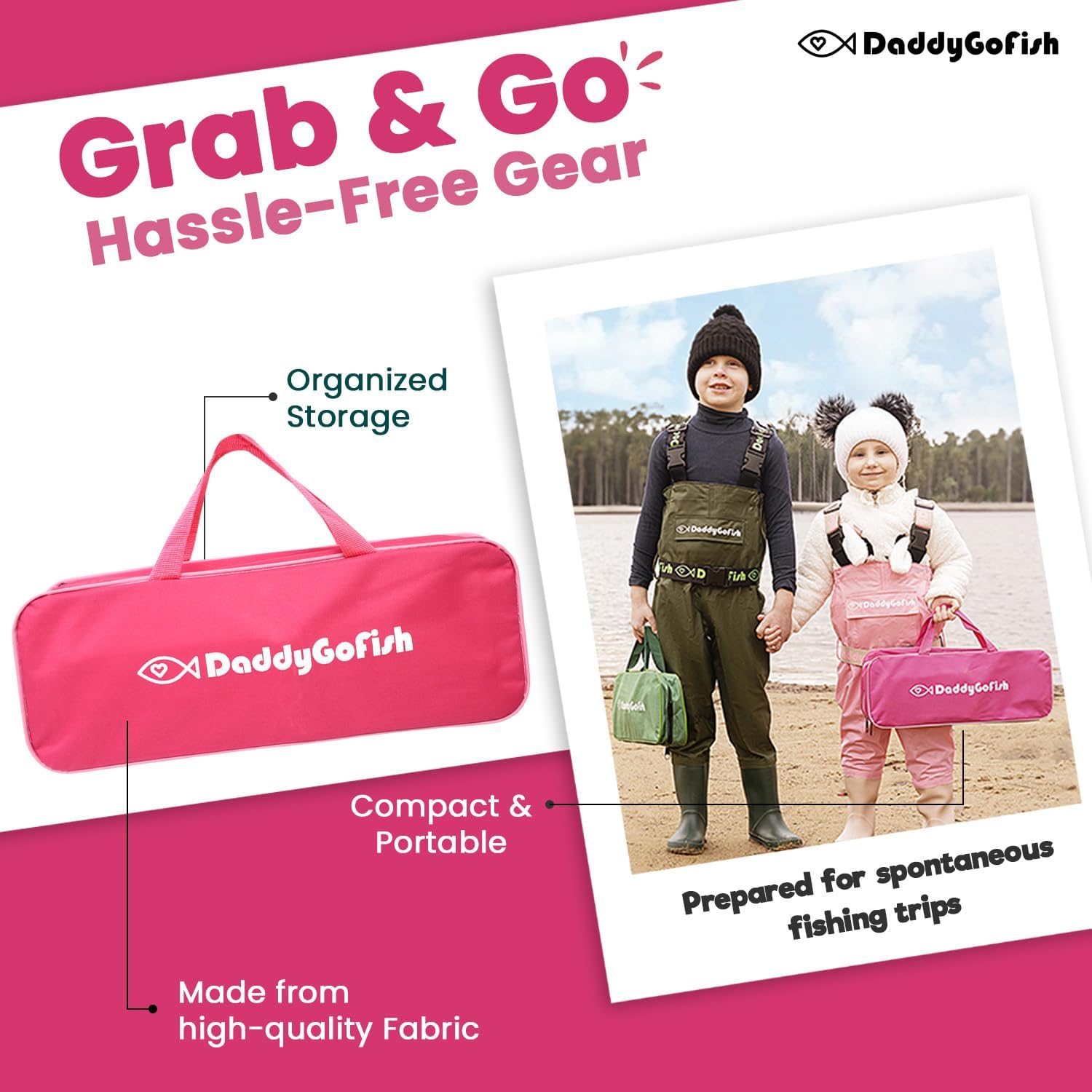Kids Fishing Pole - Rod Reel Combo Tackle Box Starter Set - First Year Small Gear Kit for Boys Girls Toddler Youth