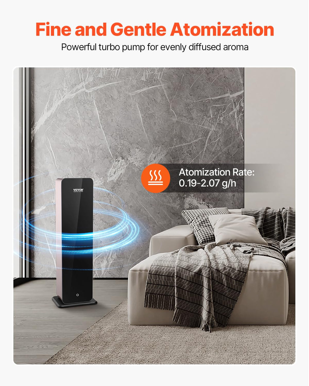 950ml Scent Air Machine, 2500sq.ft Waterless Essential Oil Diffuser with Bluetooth Smart Connection, Floor Standing