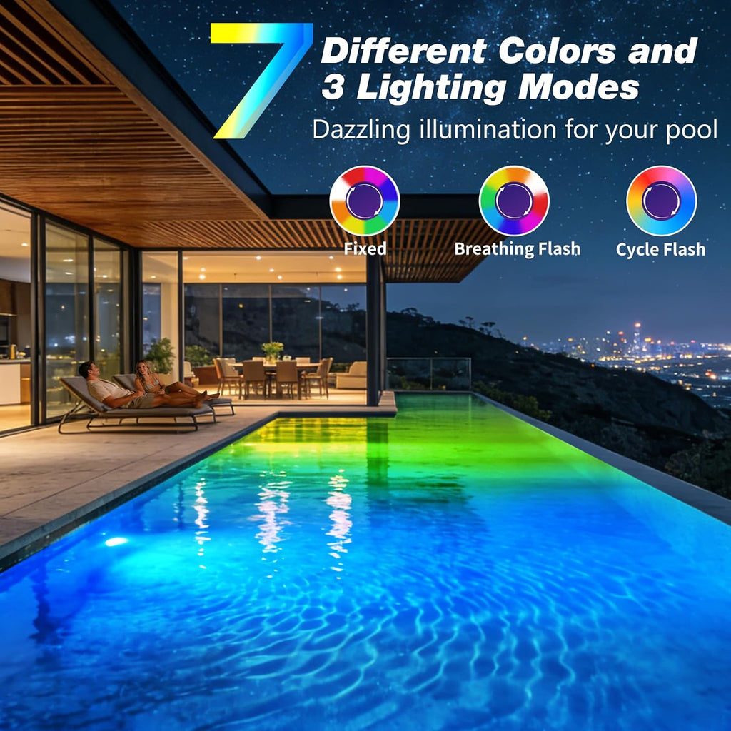 Pool Lights for Above Ground Pools, Upgraded Rechargeable Dynamic Lighting Inground Pool Lights that Float w/Remote