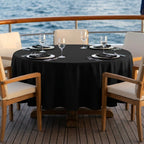 8 Pack Black Round Tablecloths, 90 Inch for 36"-72" Table