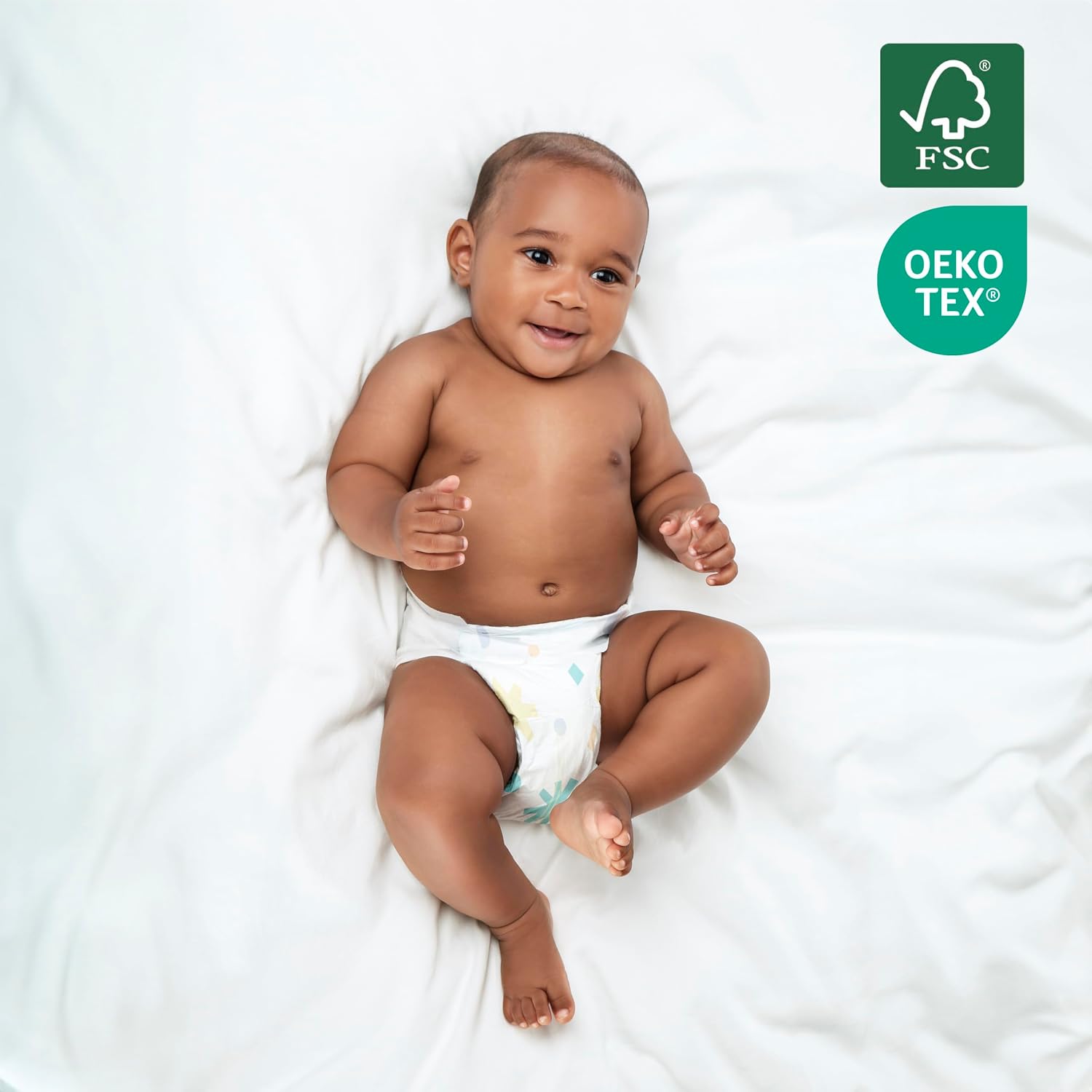 Snuggle Bum Baby Diapers Size 1, Newborn, PFAS-Free, 216 Count