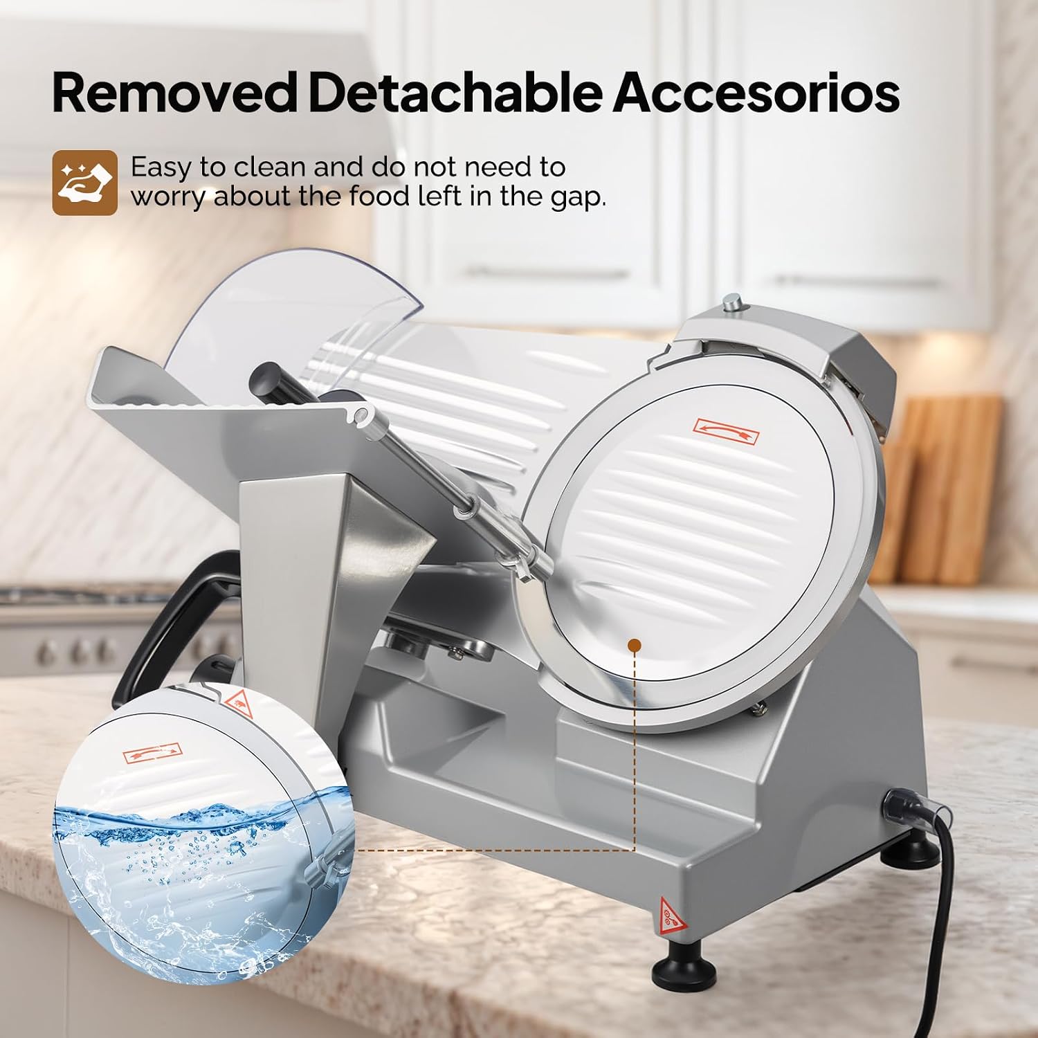 Commercial Meat Slicer,10inch 300W Electric Deli Slicer Machine with Upgraded Carbon Steel Blade, Frozen Food Slicer