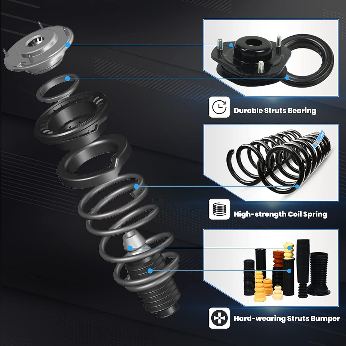 ECCPP Struts Complete Struts Spring for 2007-2013 for Ford Expedition
