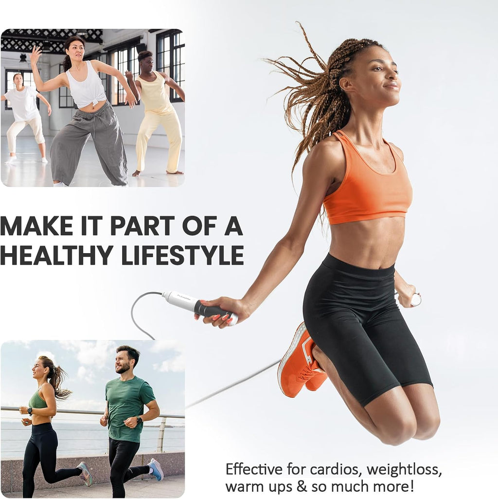 Digital Jump Rope with Smart Counter & Timer - Adjustable Speed Skipping Rope for Fitness, Weight Loss, Boxing, MMA