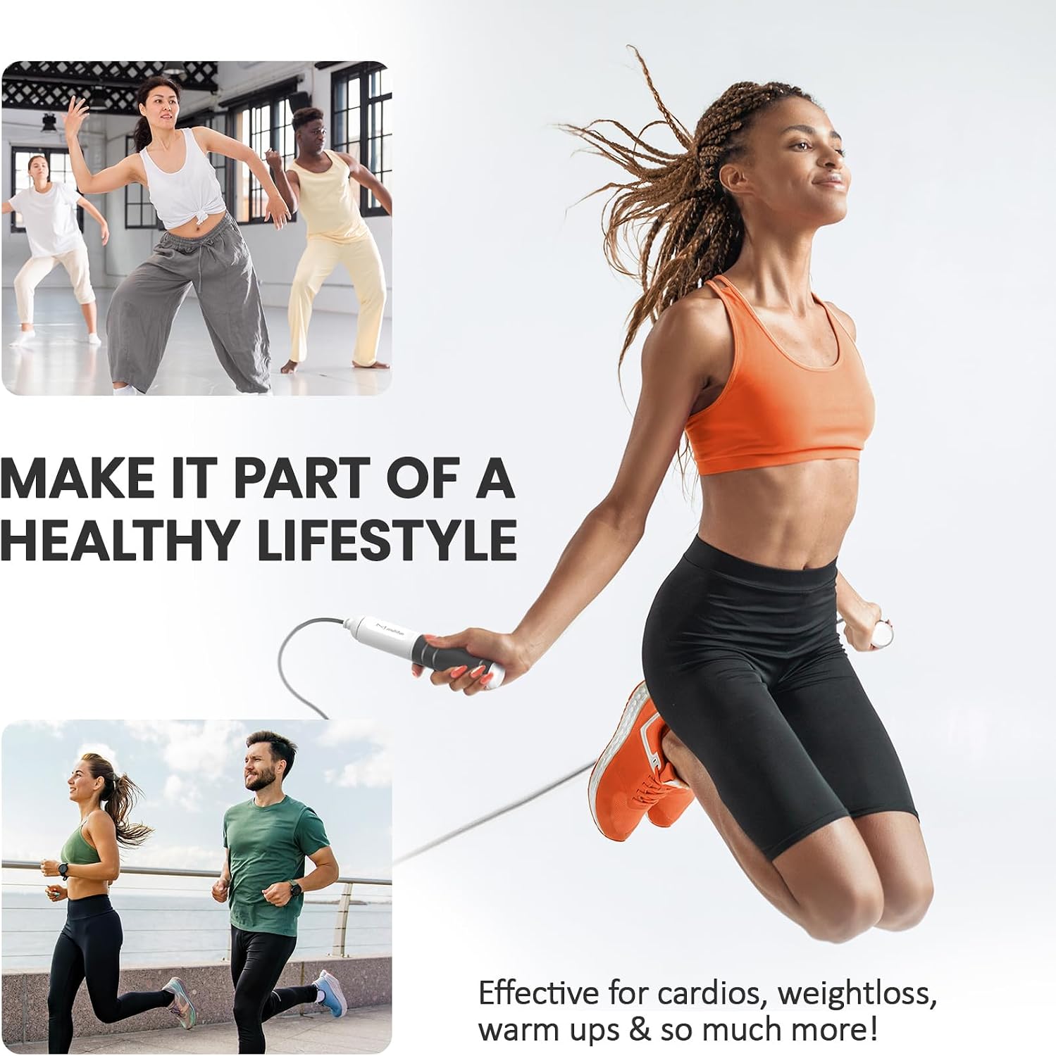 Digital Jump Rope with Smart Counter & Timer - Adjustable Speed Skipping Rope for Fitness, Weight Loss, Boxing, MMA