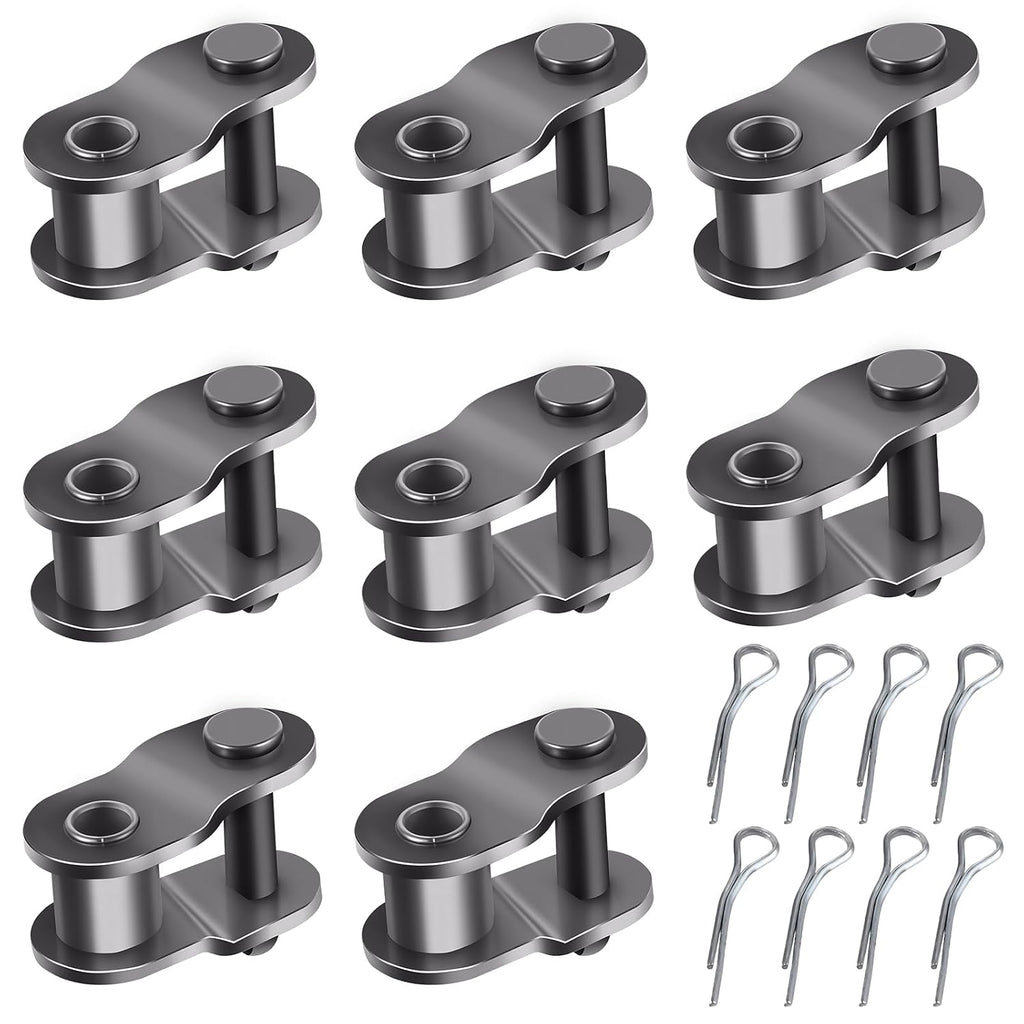 8 Pcs #35 Half Link Roller Chains Crank Links Roller Chain Offset Link 3/8" Pitch Standard Chain End Connector Split Links