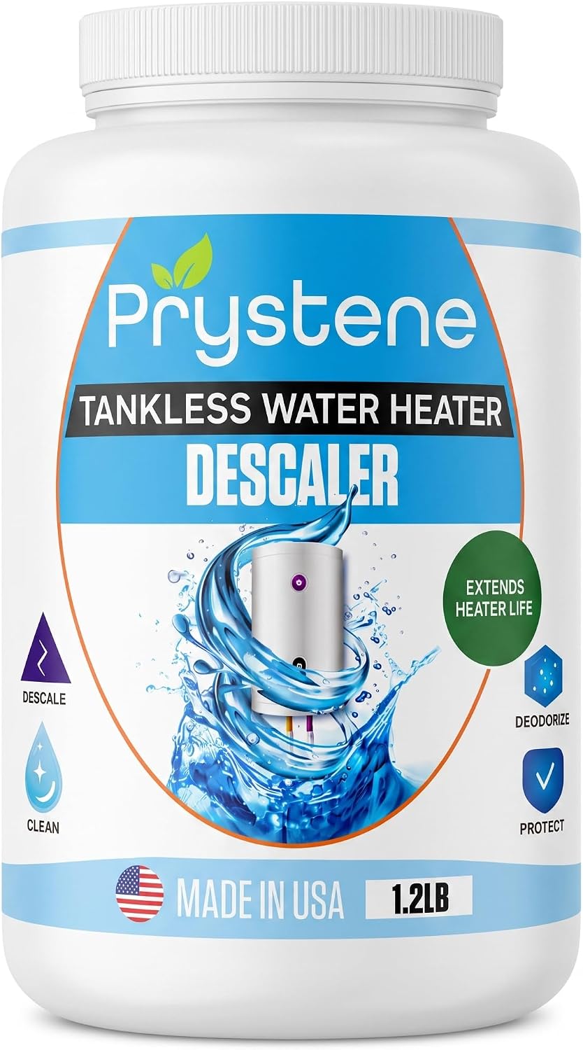 Tankless Water Heater Descaler - Professional Powder Cleaner (1.2 lbs) - Removes Limescale & Restores Efficiency
