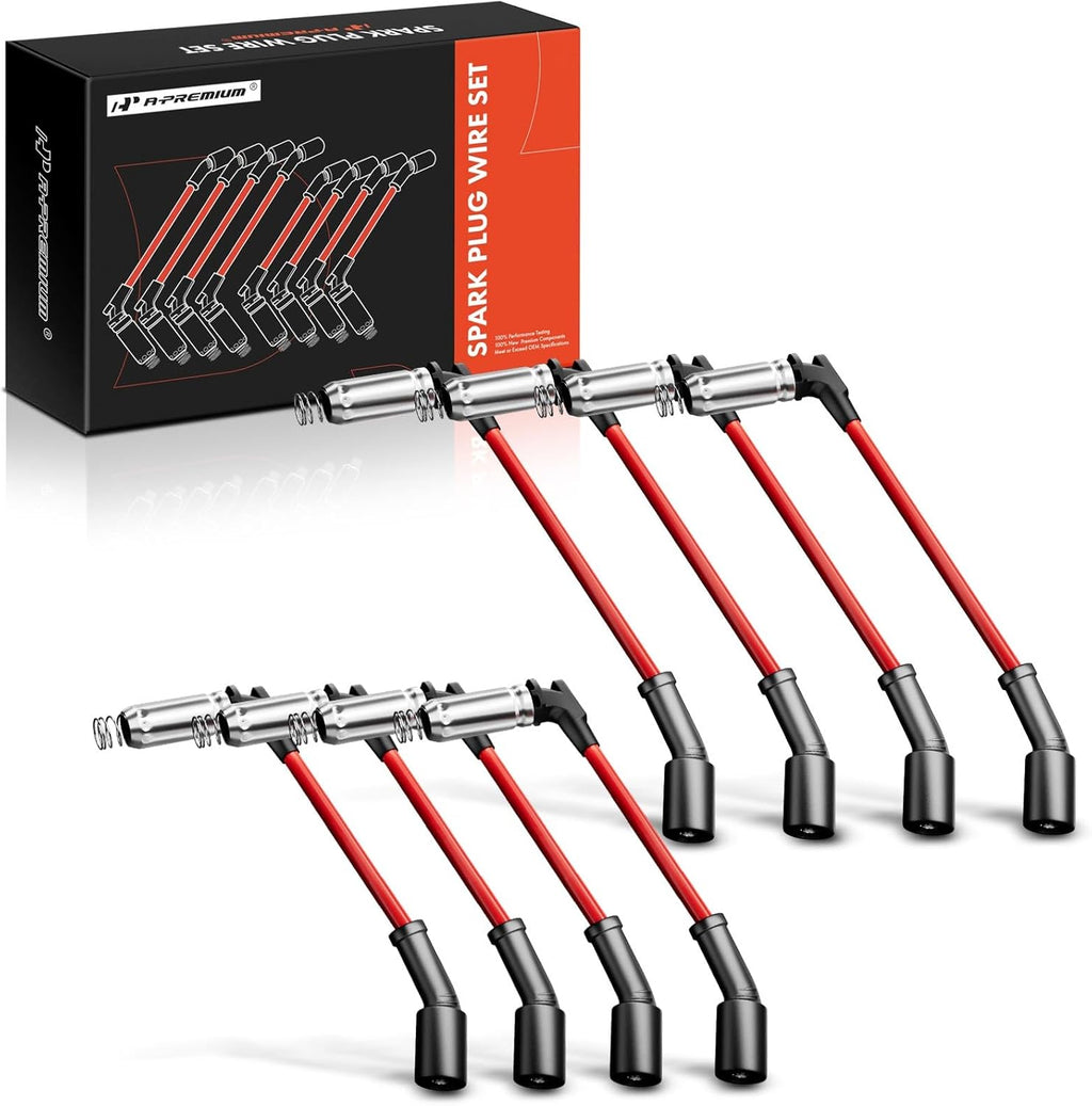 8MM Spark Plug Wires Set of 8, V8 Compatible with Chevrolet, GMC