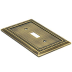Sunken Pearls Heavy-Duty 1 Toggle Light Switch Plate, Antique Brass, 2 Pack