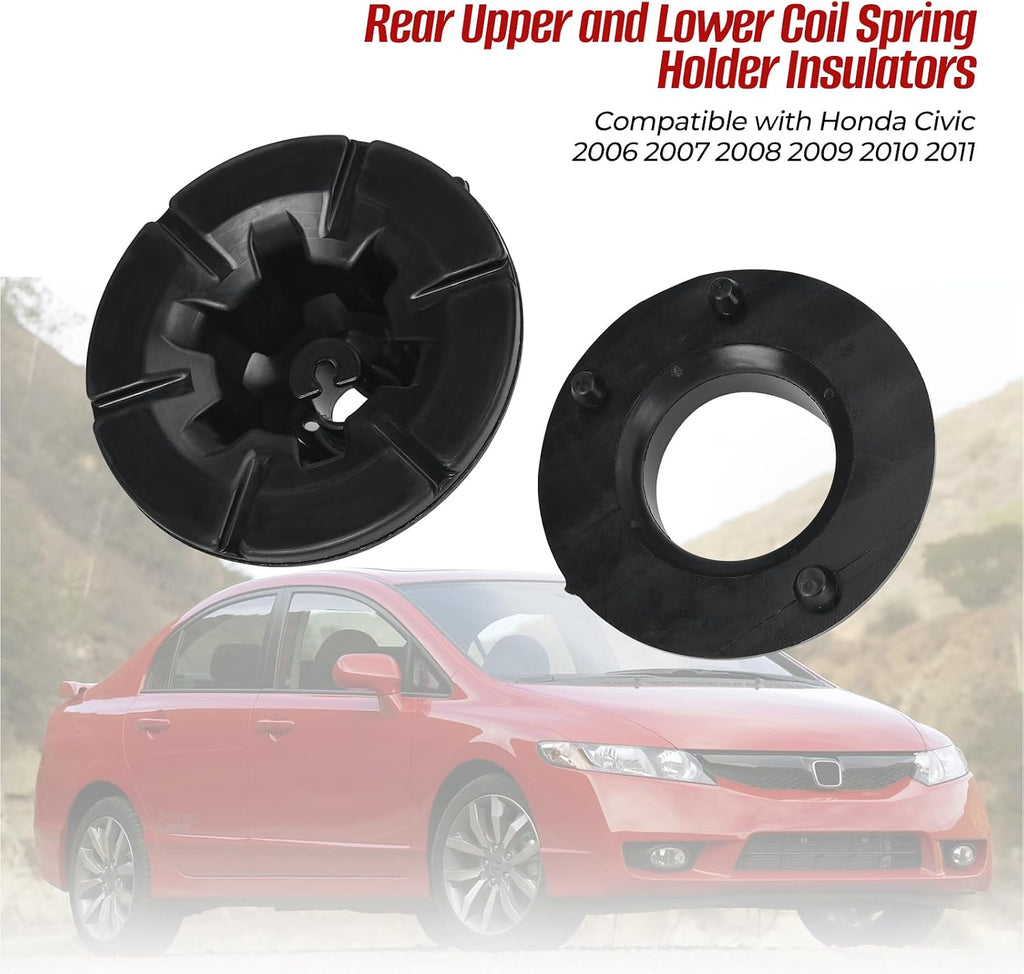 Rear Upper and Lower Coil Spring Insulator for Honda Civic 2006-2011, 2Pcs
