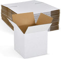(4" x 4" x 4", 25 Pack) Shipping Boxes, White Corrugated Box Mailers