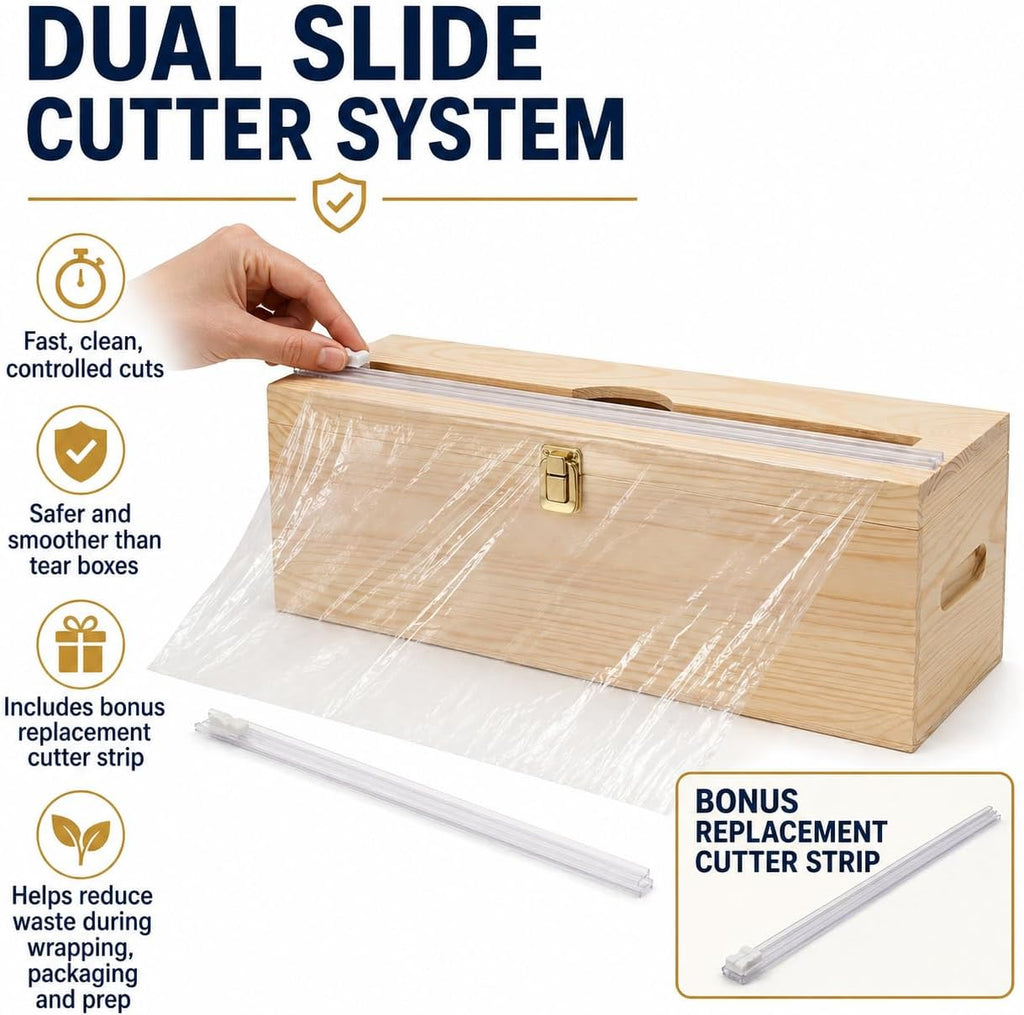 18 Inch Foil Dispenser with Cutter,Plastic Wrap Dispenser,Butcher Paper Holder,Kraft Freezer Wax Paper Roll Organizer