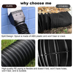 Black-2pack Rain Gutter Downspout Extensions Flexible, Drain Downspout Extender,Down Spout Drain Extender, Gutter