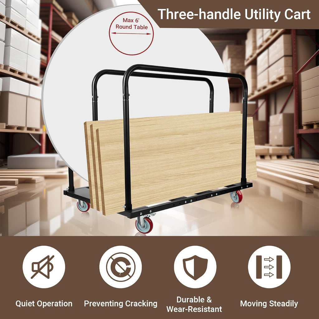Folding Table Cart, 1800 Heavy Duty Drywall Dolly Cart