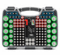 The Battery Organizer, Battery Storage Organizer Hinged Clear Cover with Locking Lid, Holds 180 Batteries, Includes a