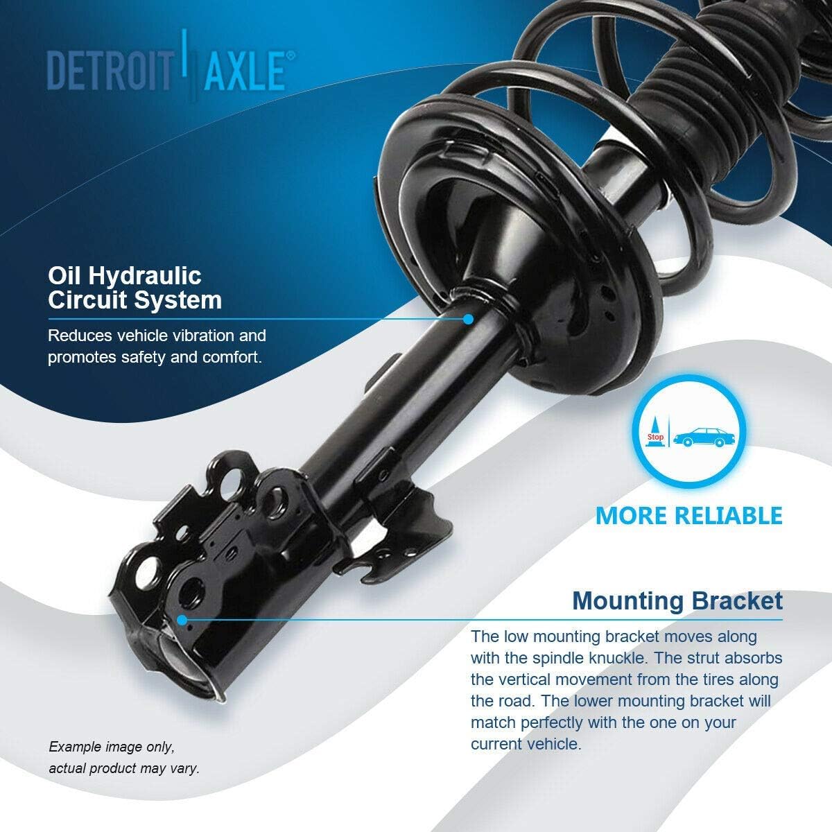 Detroit Axle - AWD Front Steering Knuckles & Hub Bearings Struts Rear Shock