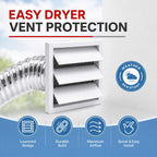 External Gravity Grille Vent for Dryer Vent Cover 100mm (4") rear spigot