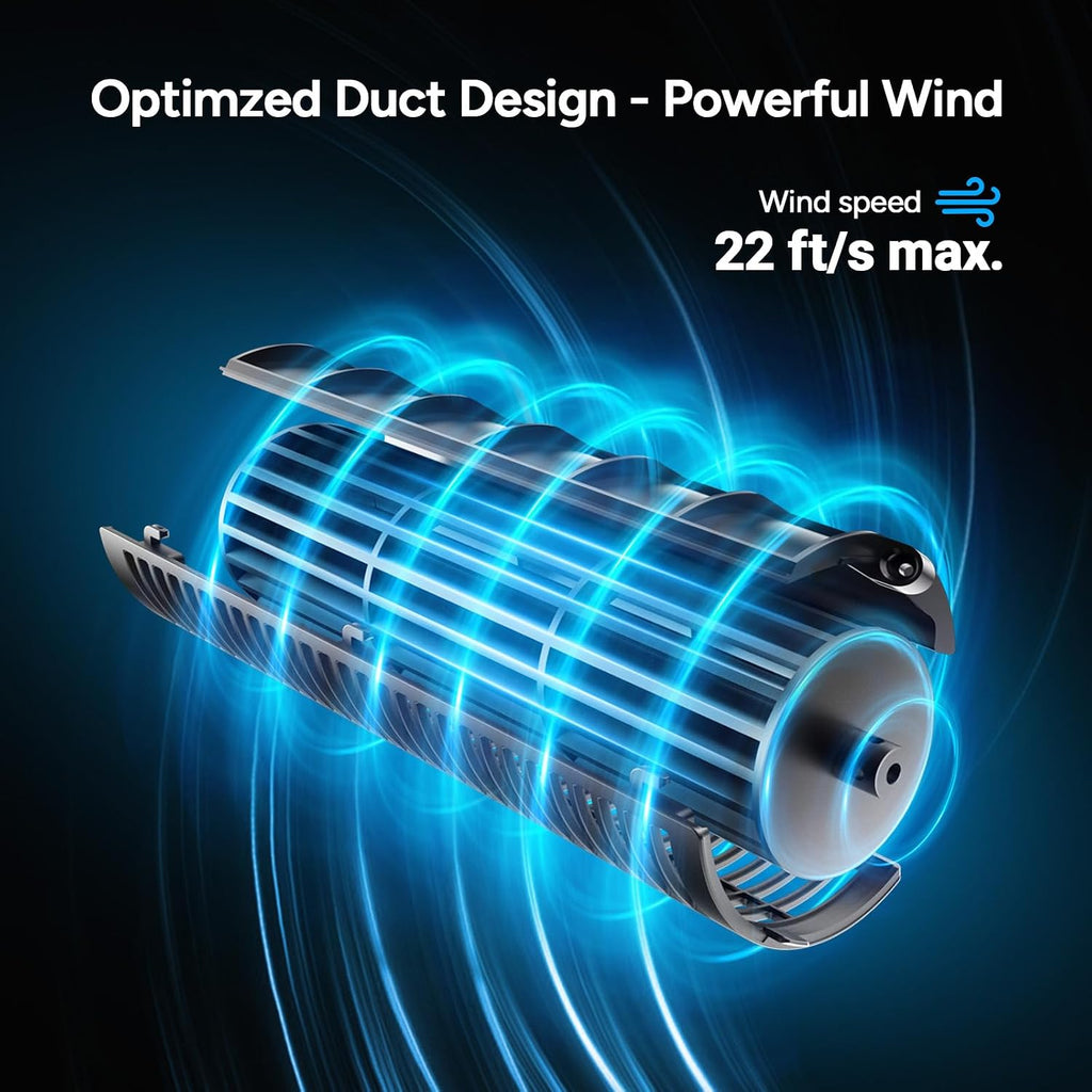 Tower Fan, 28 dB Quiet Desk Fan, 3‑Speeds, 80° Oscillation, Detachable Washable Bladeless Design, 16 Inch Portable