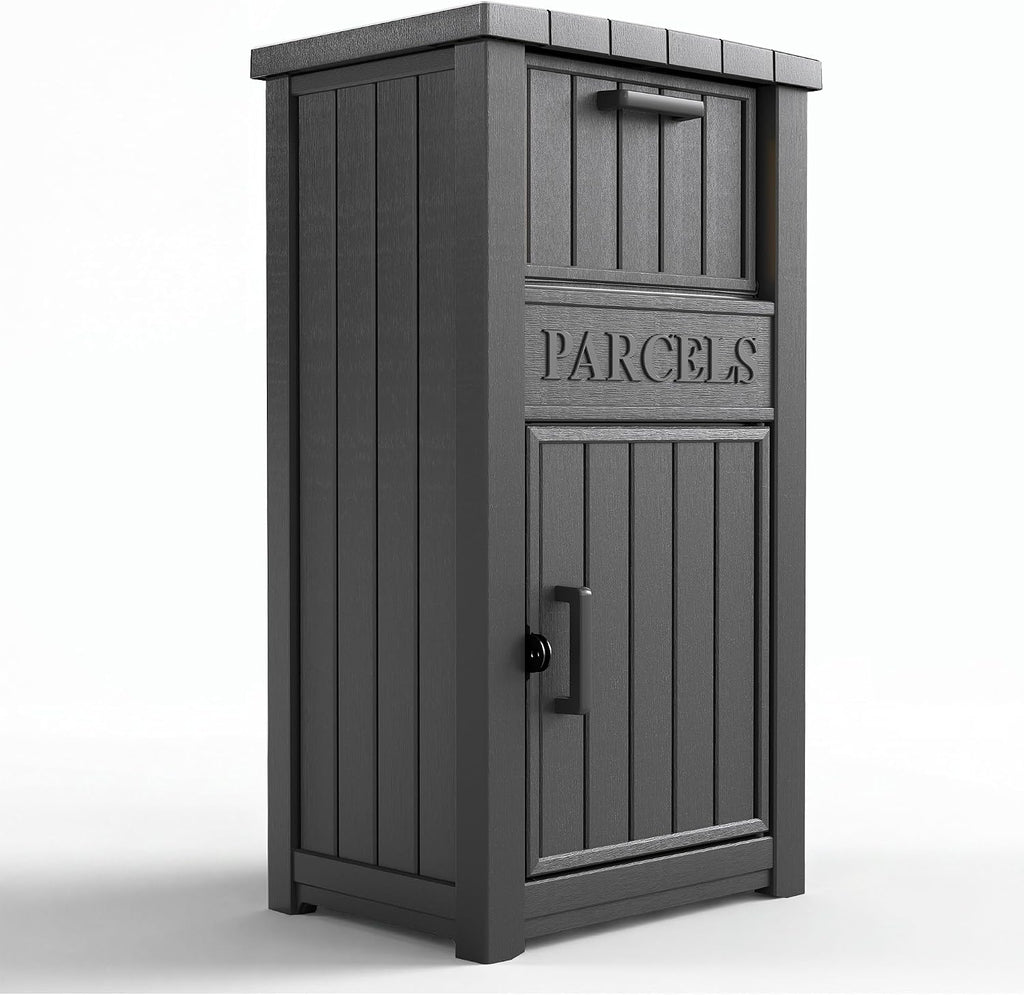 Package Delivery Box for Outside, Parcel Drop Box, Classic Black | Large, Lockable & Weatherproof, Anti-Theft