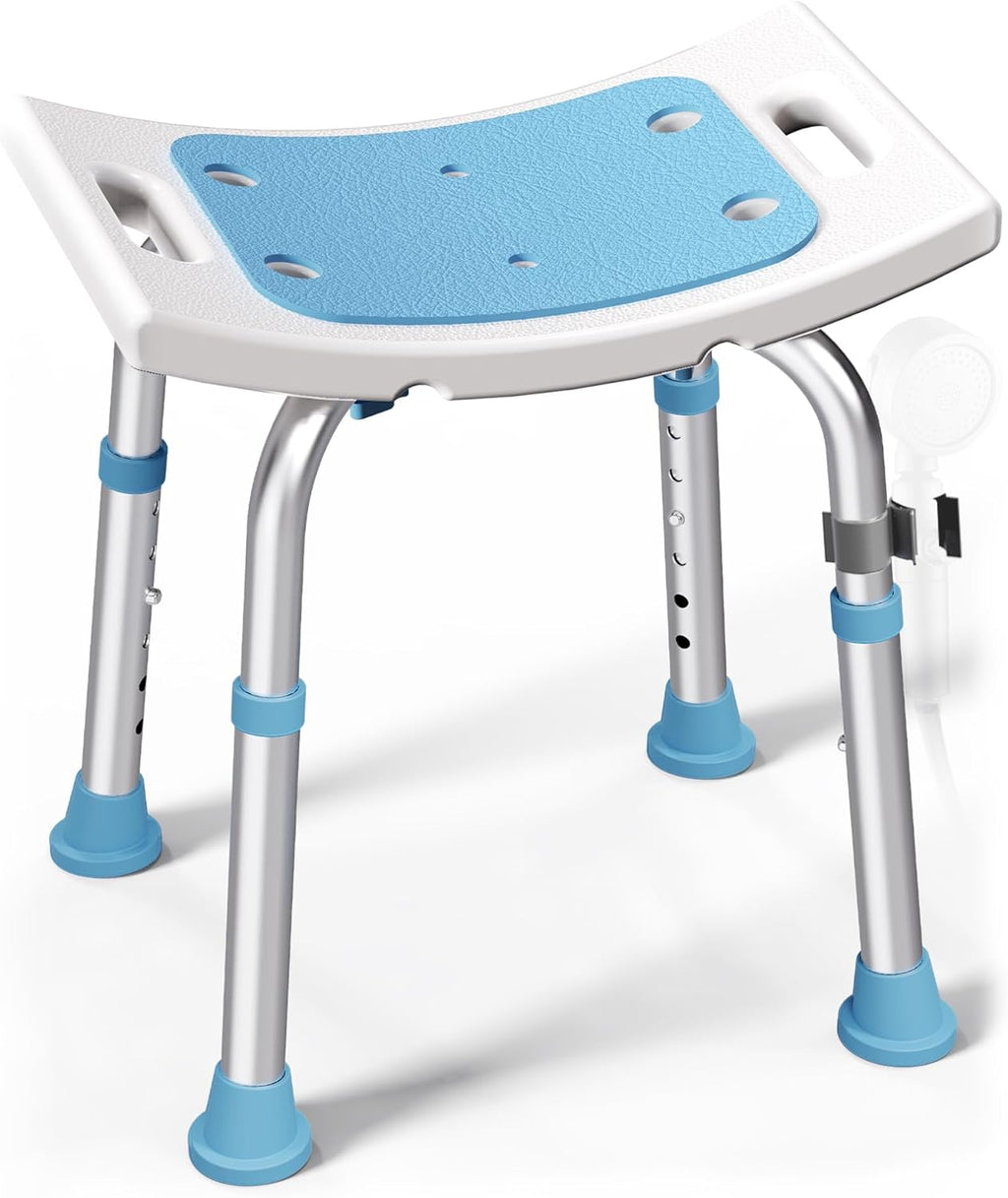 Shower Chair for Inside Shower, 400 lbs Adjustable Shower Stool with Suction Feet, Shower Seat for Inside Tub