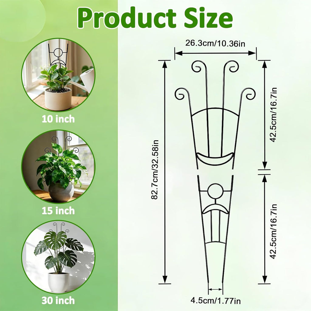 Monstera Plant Support - 32.6 Inch Tall Trellis with 2 Pack Plant Stakes for Your Large Climbing Monstera Deliciosa |