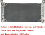 34" Radiator for 1999-2014 Chevy Silverado 1500 2500 3500 GMC Sierra 3 Row