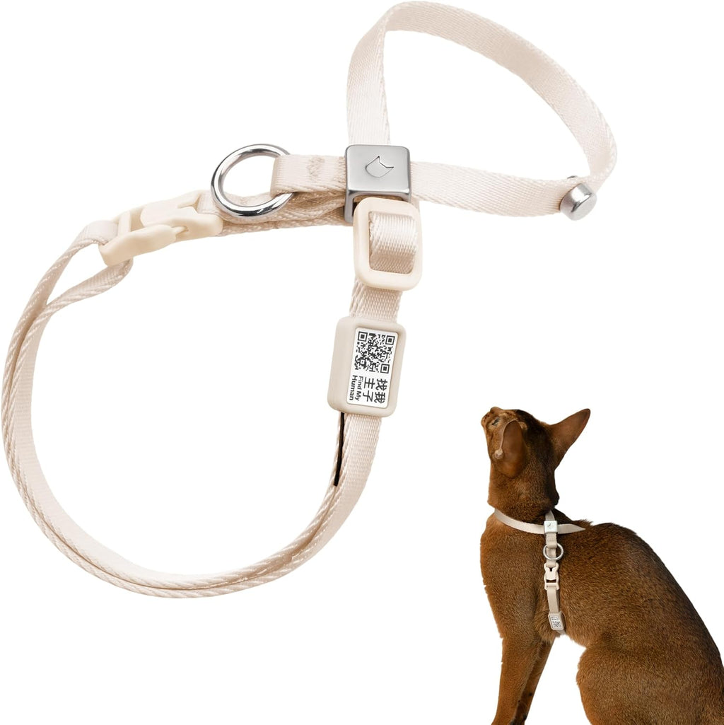 Escape Proof Cat Harness Anti-Choke Quick Release, Linen