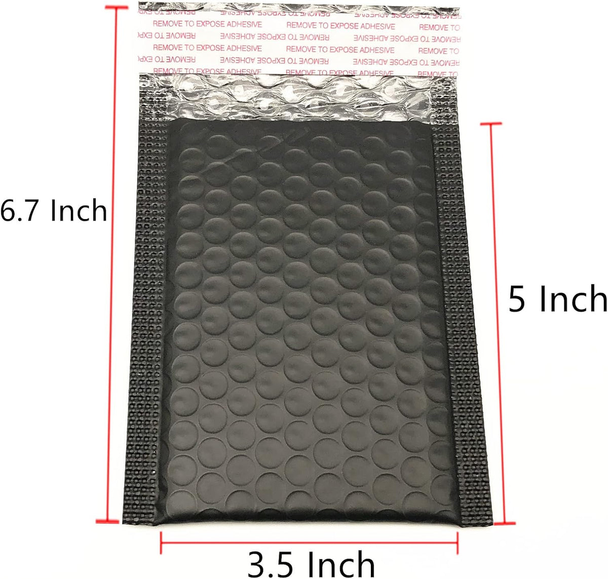 3.5x5 Inch Black Poly Bubble Mailers Self-Sealing Shipping Bags 100 Pack