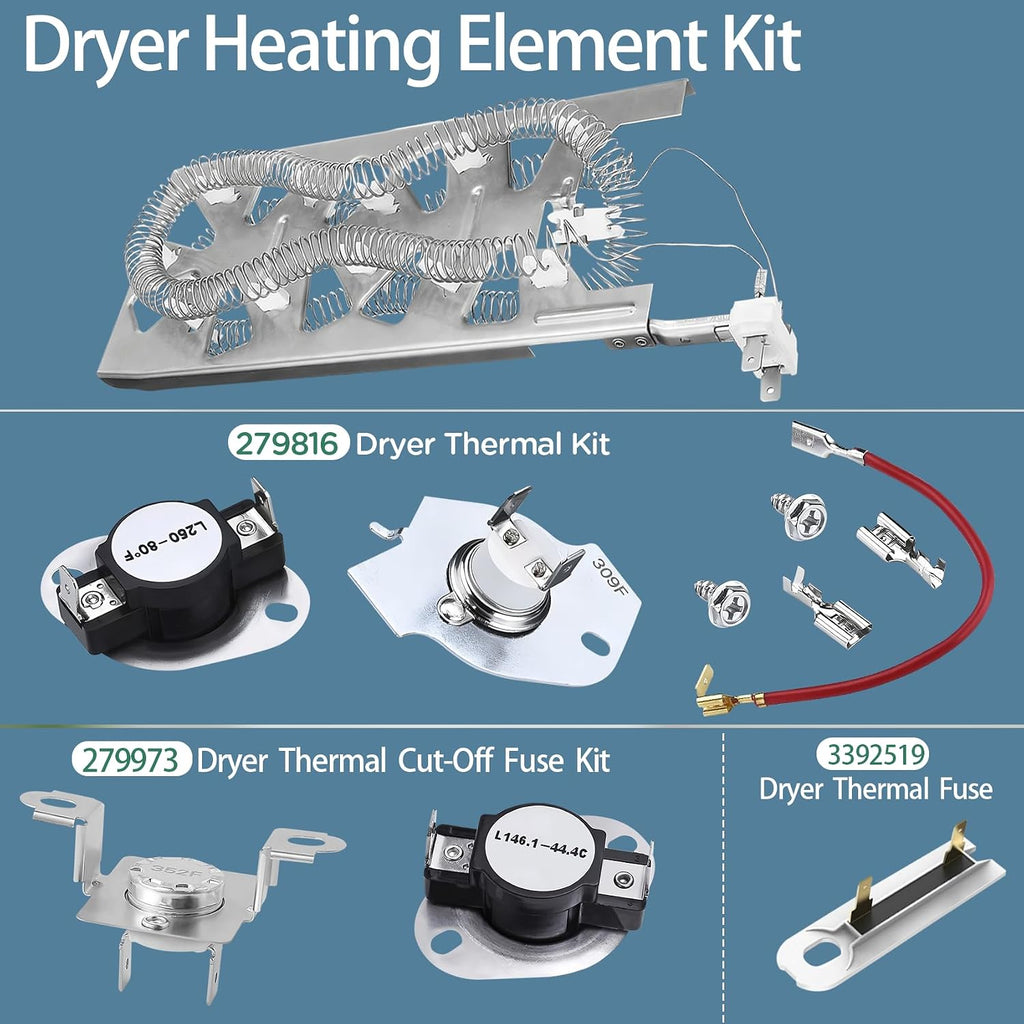 MEDX500XW1 MED7230HW0 MED5500FW2 MEDX700XW1 Dryer Heating Element Kit