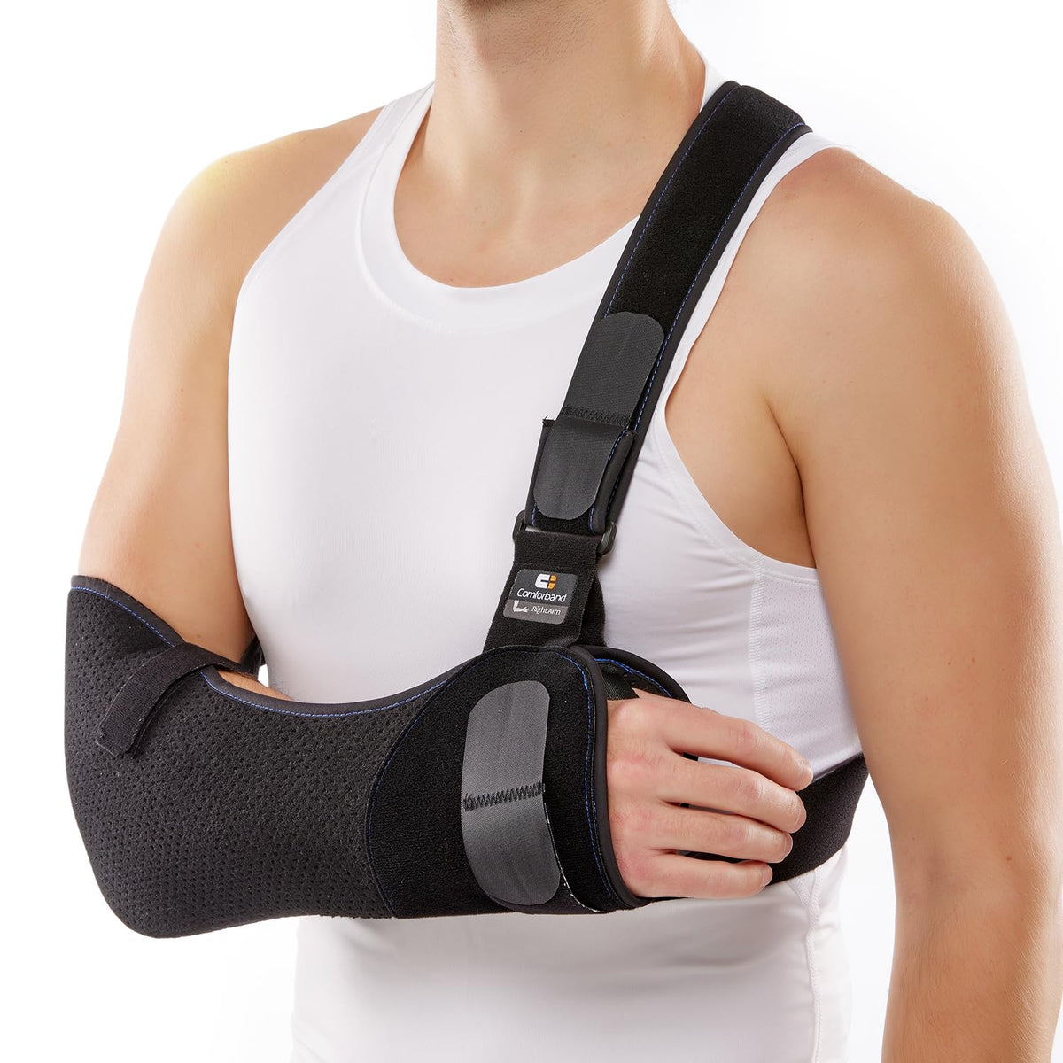 Duluxe Shoulder Immobilizer Arm Sling – Medical Sling with Adjustable Shoulder and Waist Straps for Torn Rotator