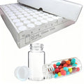 100 Pack 20ml Clear Glass Sample Vials, 24-400 White Screw Cap with PE Liners, Type I Class A 3.3 Borosilicate Glass