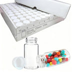 100 Pack 20ml Clear Glass Sample Vials, 24-400 White Screw Cap with PE Liners, Type I Class A 3.3 Borosilicate Glass