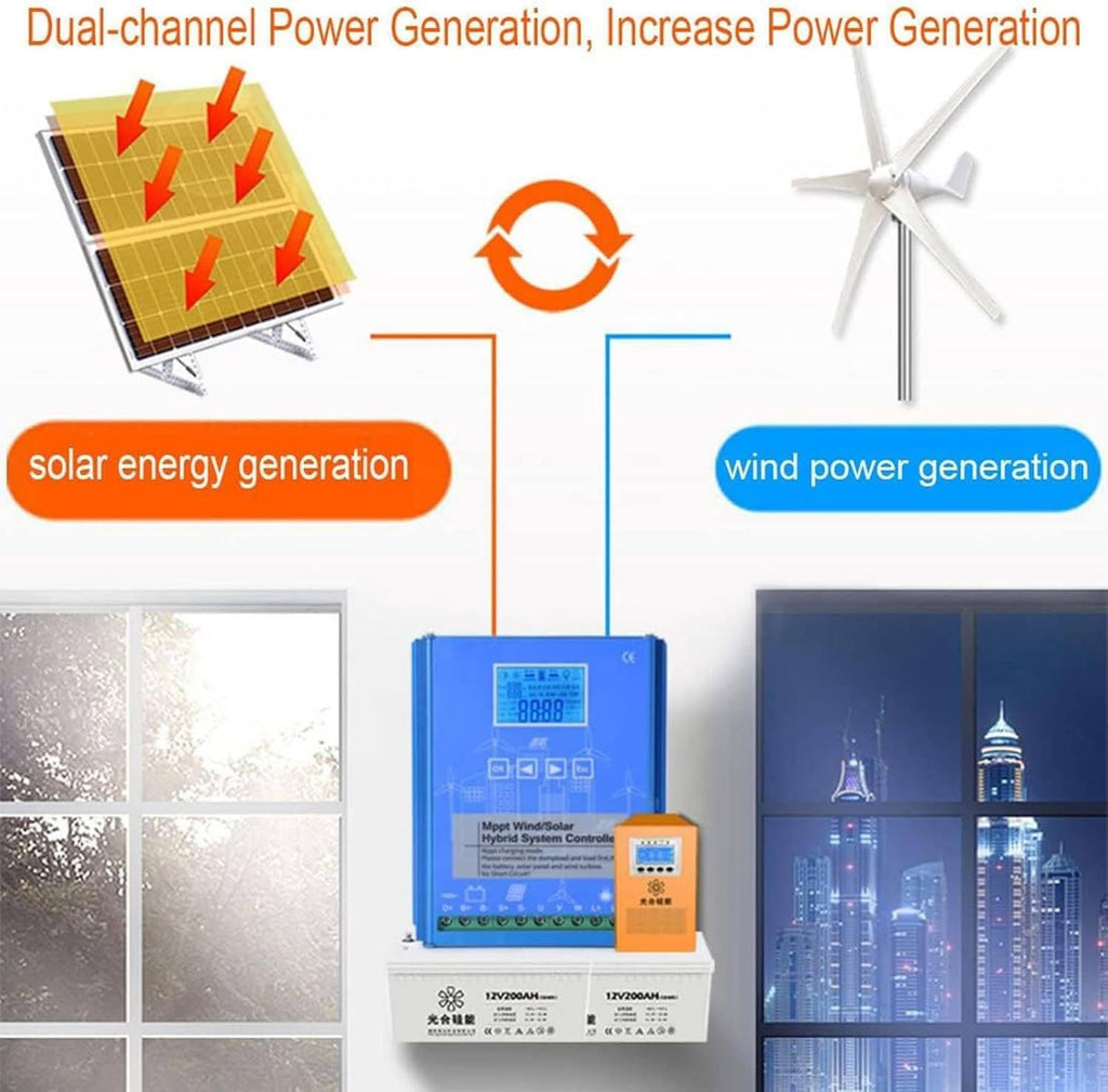 10000W Wind Solar Hybrid Charge Controller with Dump Load for max 10000W Wind Turbine Generator 6000W Solar Panel 12