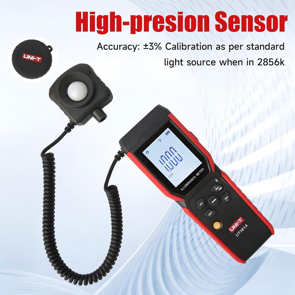 UNI-T UT381A Digital Illuminance Meter, 400000 Lux Light Meter