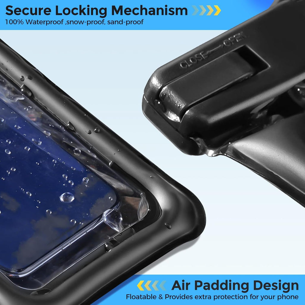 2 Pack Floating Waterproof Phone Pouch, IPX8 Dry Bag for 7" Phones | Fits iPhone 17/16/15/14, Galaxy S24/S23 & Pixel