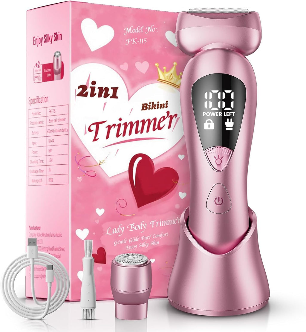 Cordless Electric Razor for Women: IPX7 & LED Display